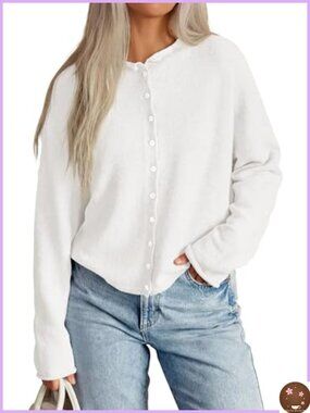 PRETTYGARDEN Women's Oversized Button-Up Knit Cardigan Sweater
